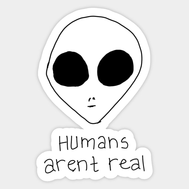 Humans Arent Real Sticker by VintageArtwork